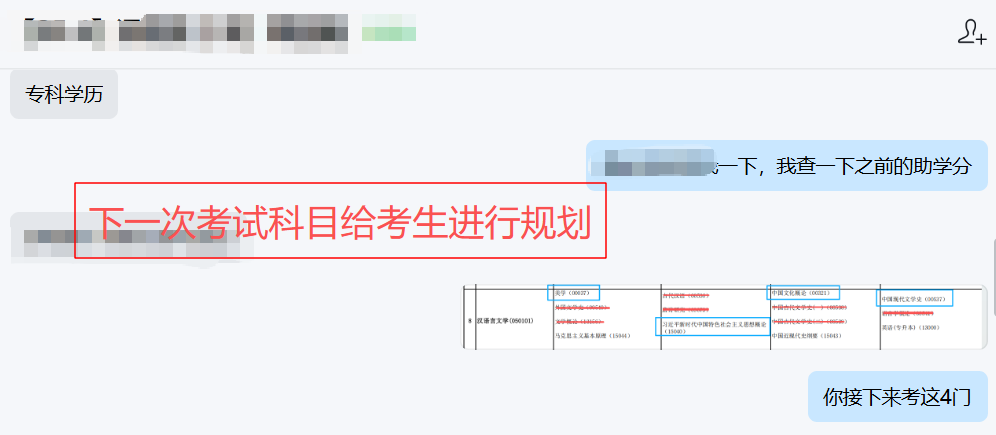 给考生规划考试科目